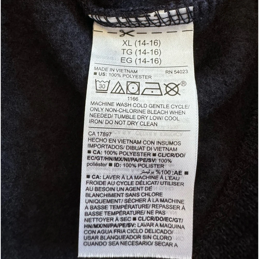 Old Navy black & blue one button pull over sweater.  Boys size XL (14-16)